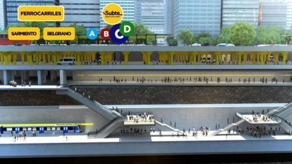 Avanza el mega proyecto de la estacin de trenes debajo del Obelisco