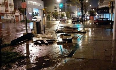 Temporal: el viento alcanz� los 110 km/h y seguir�a hasta la tarde del mi�rcoles