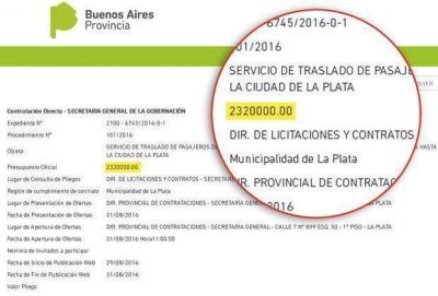 Combis para traer funcionarios a La Plata: 3 meses, $2,3 millones