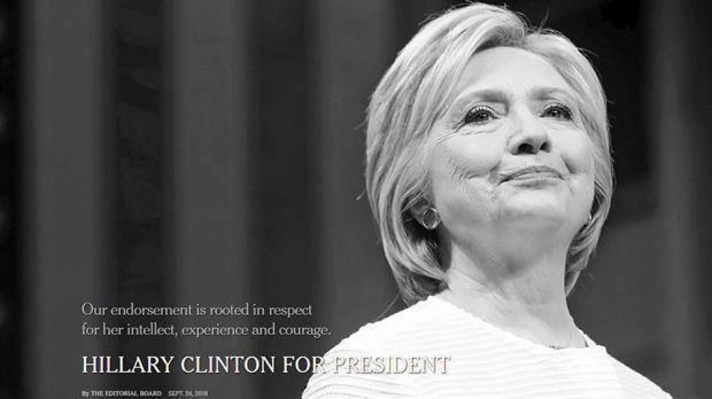 Con fuertes crticas a Donald Trump, The New York Times respald a Hillary Clinton