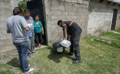 Por cada cien casas, hay una con tres criaderos de dengue