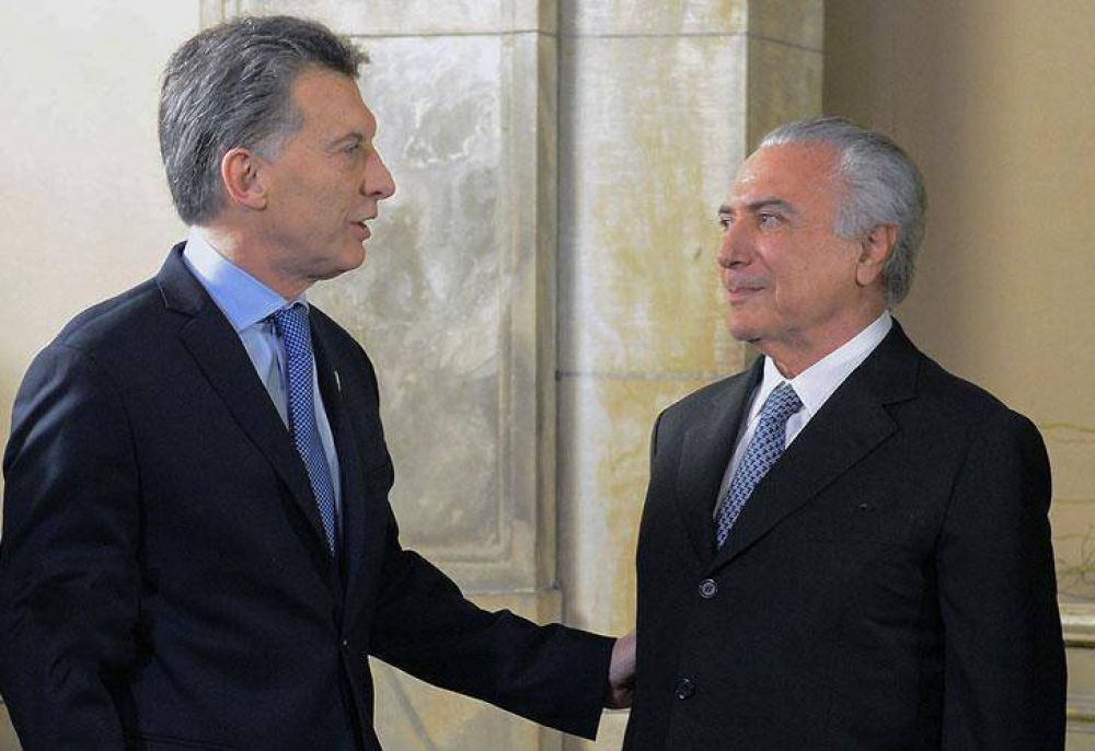 Macri y Temer expresaron coincidencias sobre Colombia, Venezuela y el Mercosur