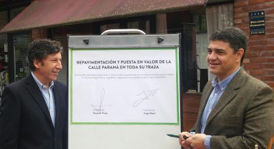 Macri y Posse anunciaron obras de repavimentaci�n de la calle Paran�