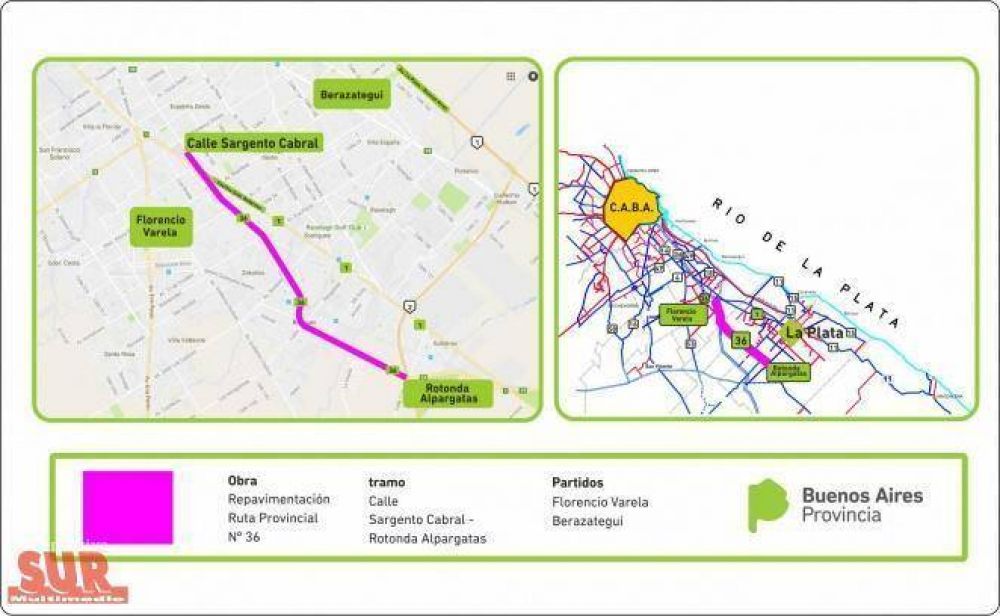 La Provincia repavimentar� la Ruta 36 entre Berazategui y Varela