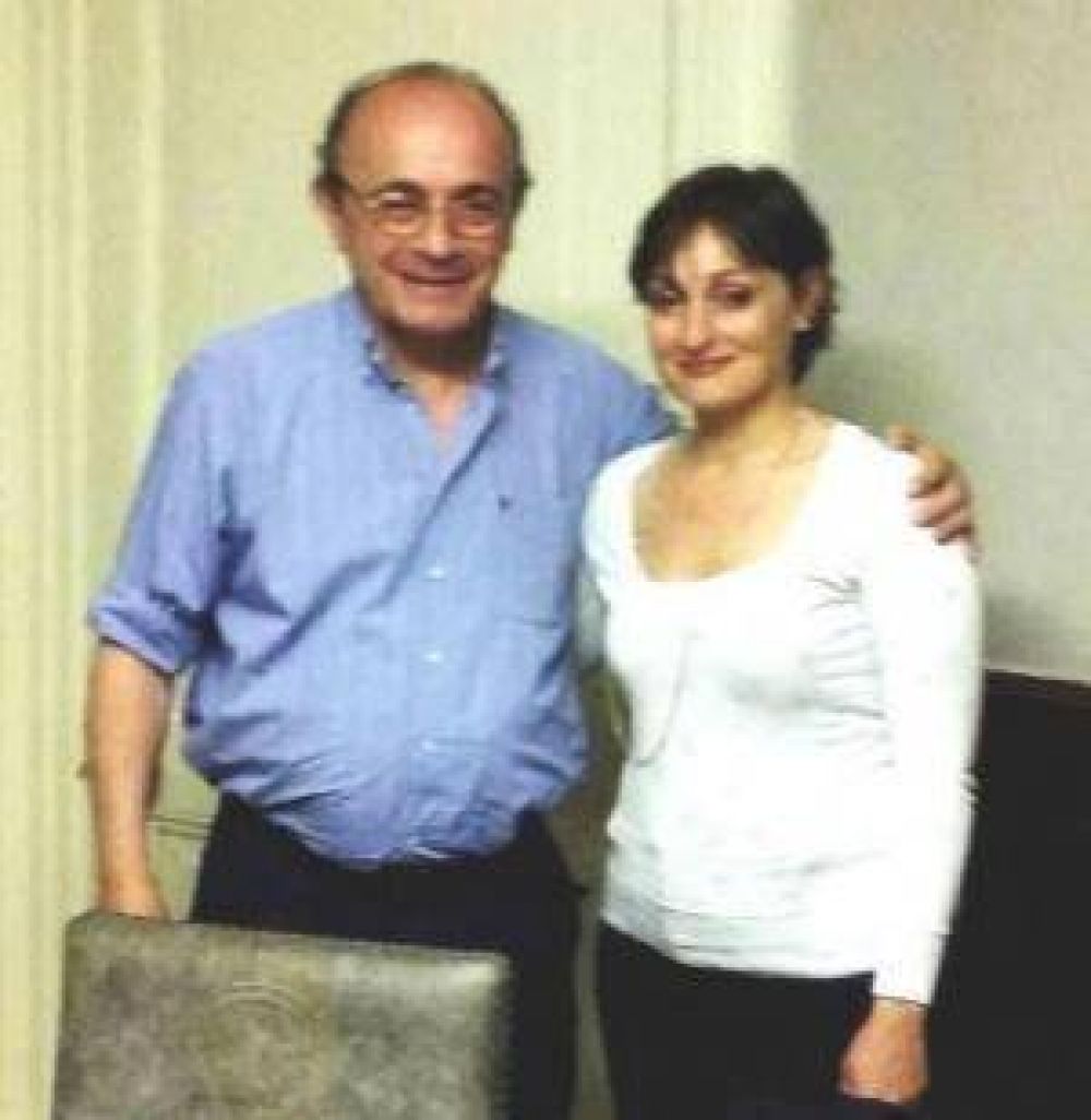 La concejala Mar�a Laura Razzari con Leopoldo Moreau