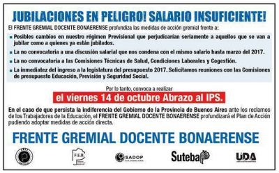 Suteba local anuncia una jornada de protesta para este viernes