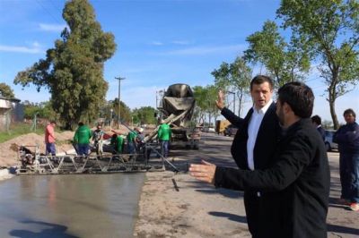 El intendente recorri� los avances de la obra en la Av. Cacique Coliqueo
