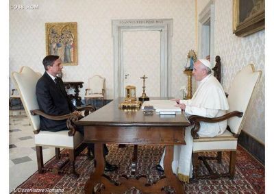 El Papa recibe al Presidente esloveno