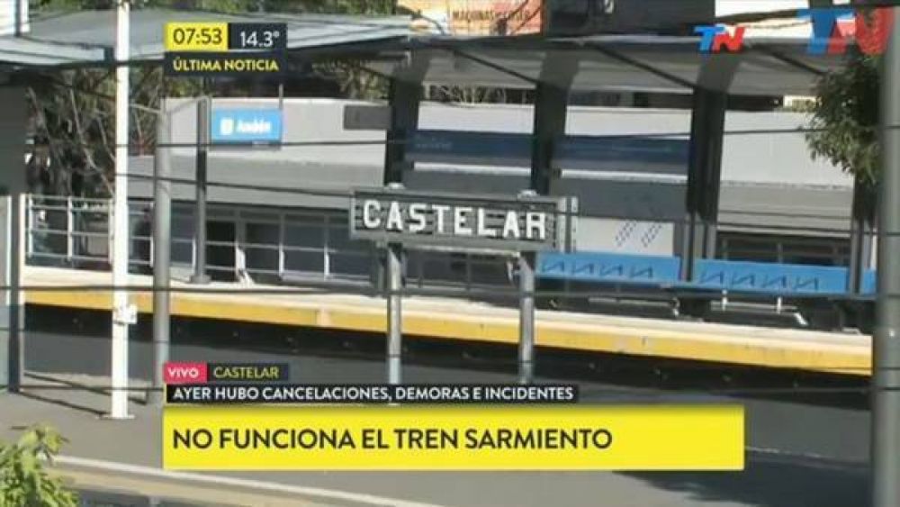 Tras los incidentes de anoche, no funciona el ferrocarril Sarmiento