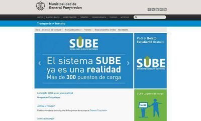 La tarjeta SUBE en General Pueyrredon tiene su p�gina web