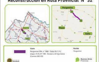 Repavimentan ruta 32 entre Salto y Pergamino