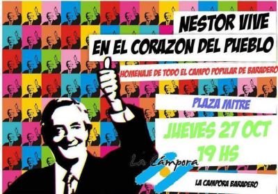 Agrupaciones locales recordar�n a Kirchner en el 6to. Aniversario de su fallecimiento