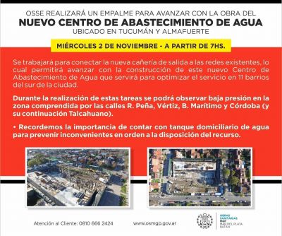 OSSE realizar� empalme de ca�er�as en Tucum�n y Almafuerte
