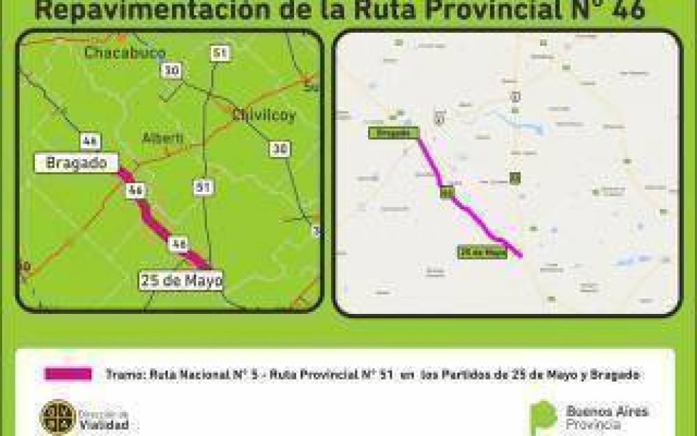 Provincia repavimentar las rutas provinciales 46 y 60