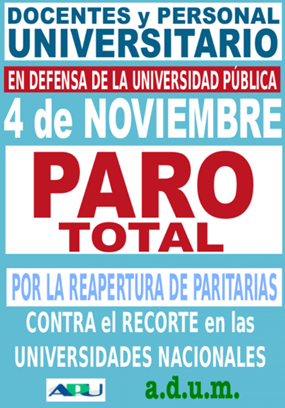 Paro y movilizaci�n de docentes universitarios