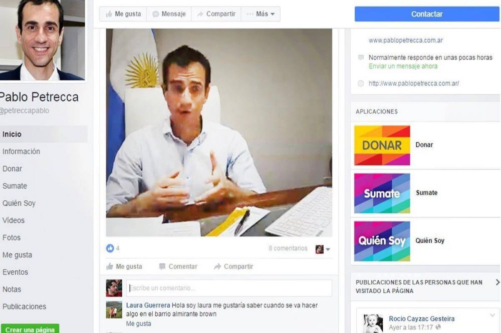 A travs de Facebook Live, el intendente Petrecca contest preguntas de vecinos