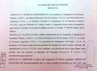 Repudio al Ministerio de Trabajo por cierre de paritarias