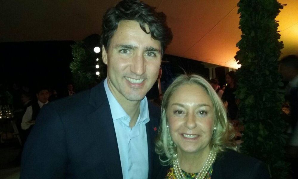 Liliana Negre de Alonso en la cena de honor al Primer Ministro de Canad