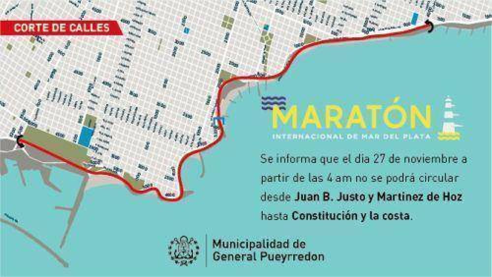 Confirman cortes y horarios para el Maratn de Mar del Plata