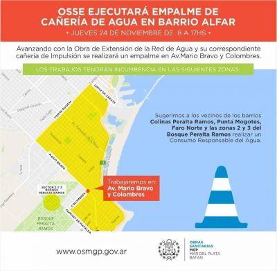 OSSE realizar� empalme de ca�er�as avanzando con obra de agua en el barrio Alfar