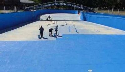 Obras en el complejo polideportivo municipal