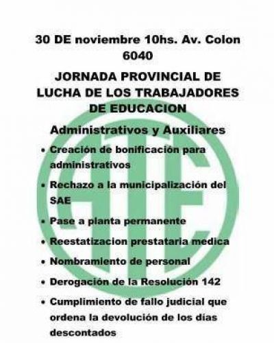 Jornada de lucha de ATE en el Consejo Escolar