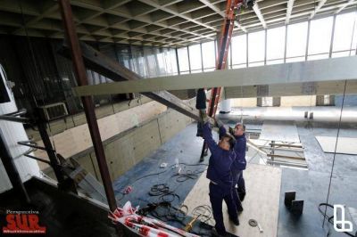 Avanzan las obras de remodelaci�n del Palacio Municipal de Lan�s