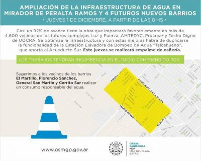Mejoras operativas de OSSE en la Estaci�n Elevadora de Agua Talcahuano y en barrio Alfar 