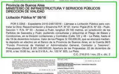 Repavimentar�n la ruta 67 entre Pu�n y Pig��