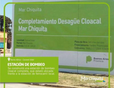 Iniciaron obras cloacales en Coronel Vidal con beneficios para unos 2.000 vecinos