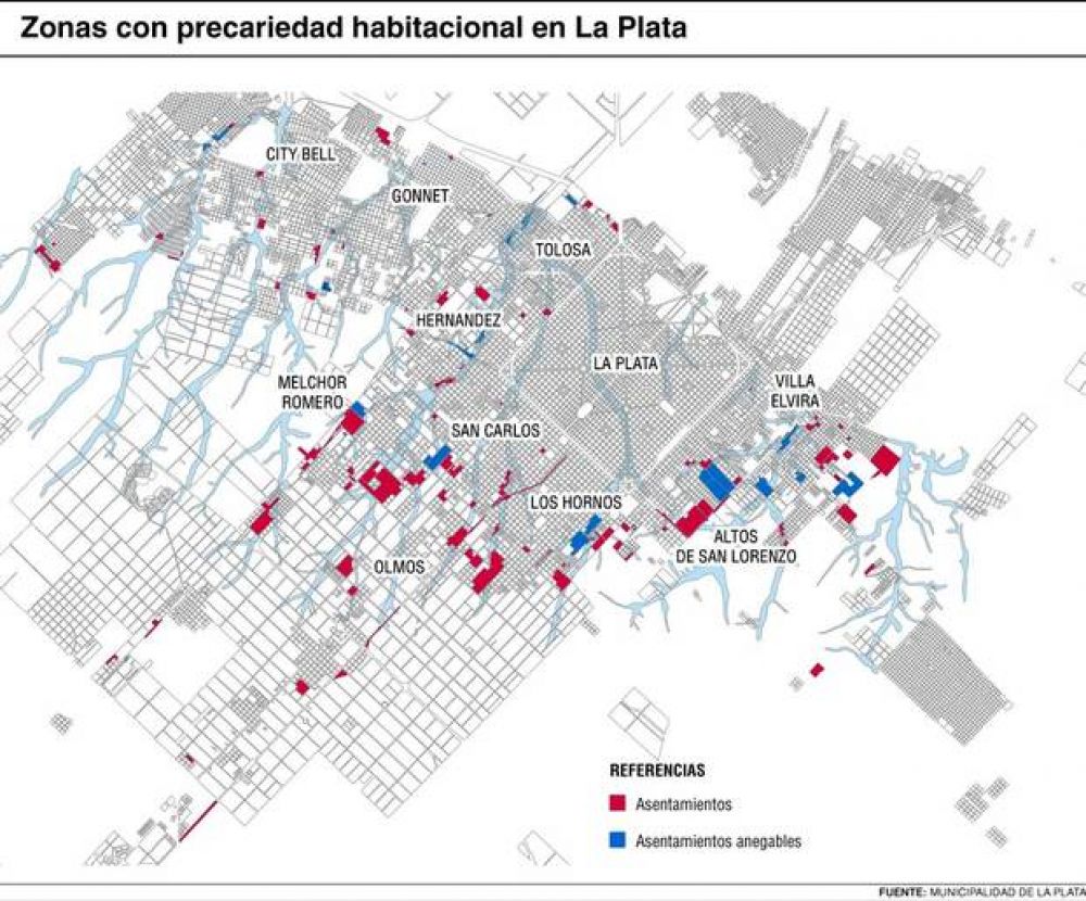 Los asentamientos en La Plata crecieron ms del 50% desde 2001