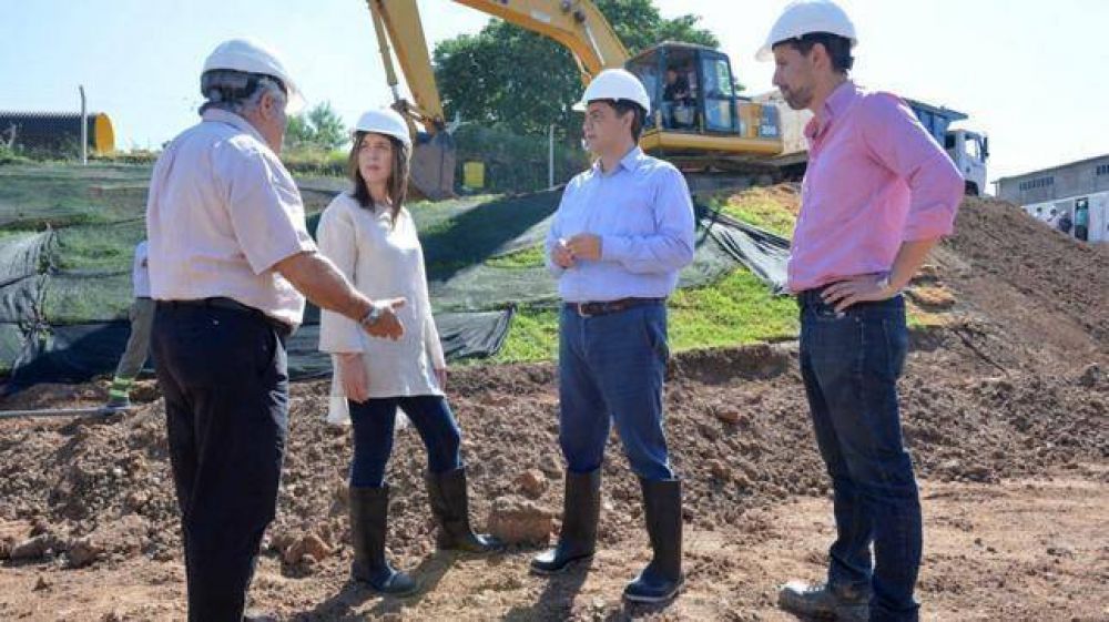 Vidal recorri obras hidrulicas en Vicente Lpez