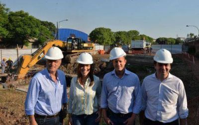 Mart�n recorri� las obras del Arroyo Gal�ndez junto con Vidal y Grindetti