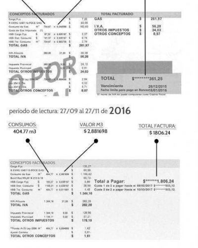 Ya distribuyen boletas de gas con el nuevo cuadro tarifario