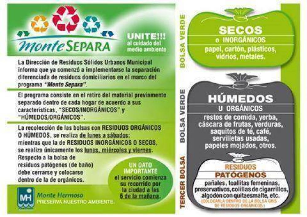 Monte refuerza el horario de recolecci�n de residuos
