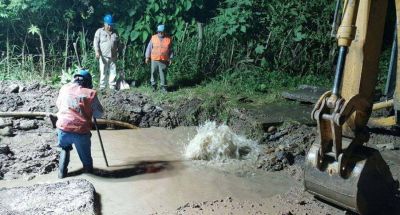 Arreglan rotura en acueducto