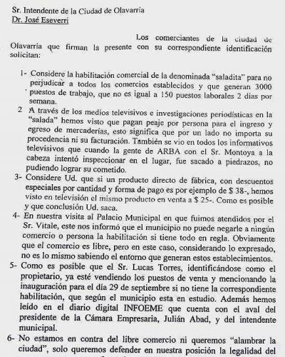 Los comerciantes le presentaron un petitorio al Municipio para demorar la apertura de la "Saladita"