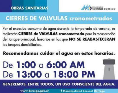 Agua: Realizan cierre de v�lvulas cronometradas