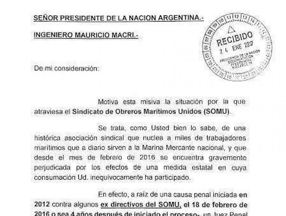 El SOMU lleg a la Rosada: piden ver a Macri por la destruccin de derechos a travs de la intervencin
