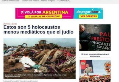 La pol�mica nota de Telesur que define al Holocausto como 