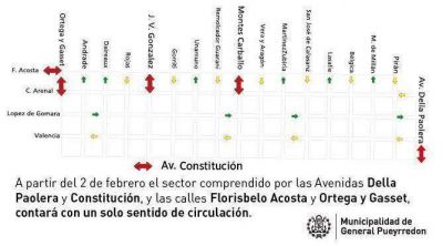 Implementan sentido �nico de circulaci�n en calles del barrio Los Pinares