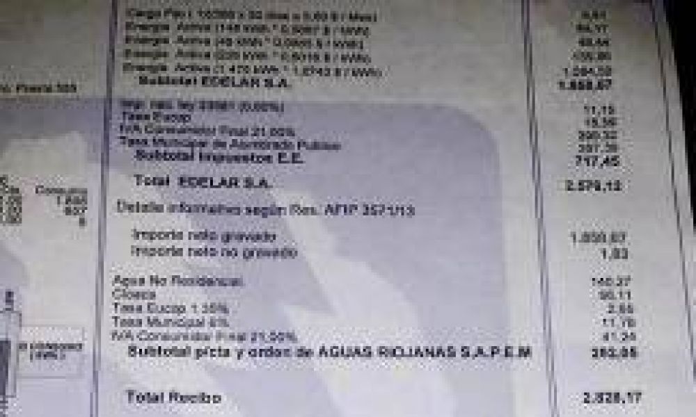 37% de aumento en la luz para provincias del interior
