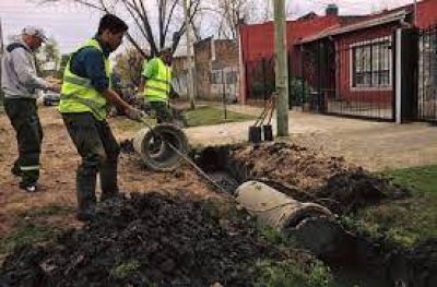 Trabajos de desobstrucci�n en desag�es pluvio cloacales