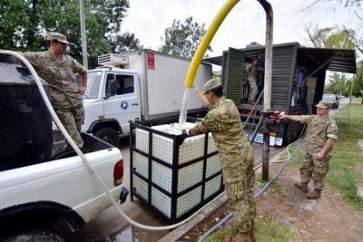 Montaron planta potabilizadora de agua en la esquina de 8 y 526