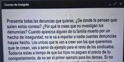 Grave: el correo de las amenazas a Roberto Baradel