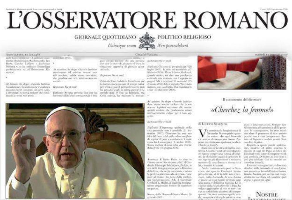 Para pegarle al Papa, difunden un falso LOsservatore Romano