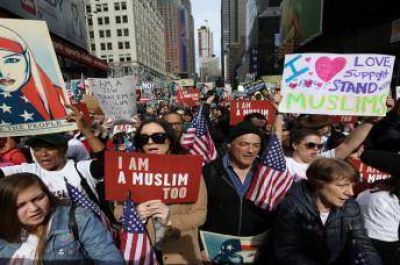 Movilizaci�n en Nueva York contra postura antimusulmana de Trump