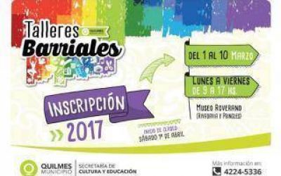Quilmes inicia la inscripci�n para los talleres barriales 2017