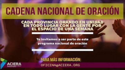 El pr�ximo 5 de marzo en Santiago del Estero se inicia la tercera edici�n �Cadena Nacional de Oraci�n�.