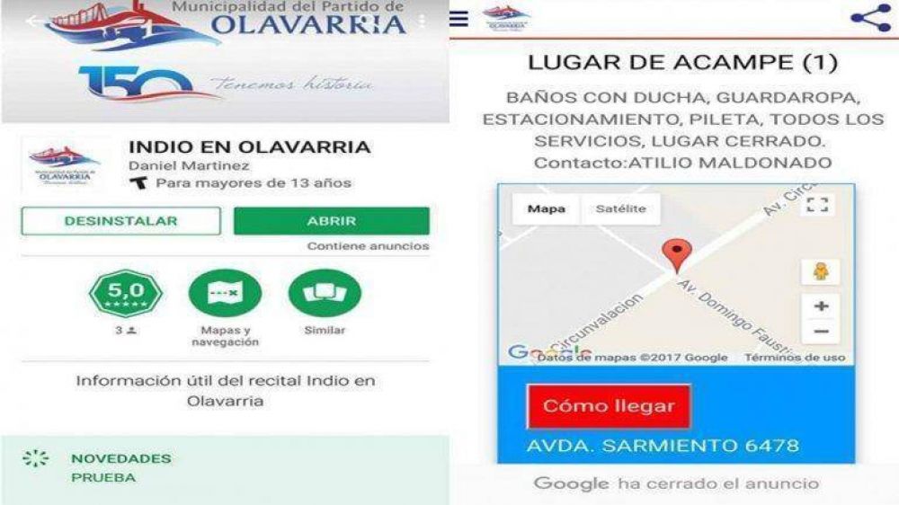 Indio en Olavarr�a: el Municipio lanz� una App